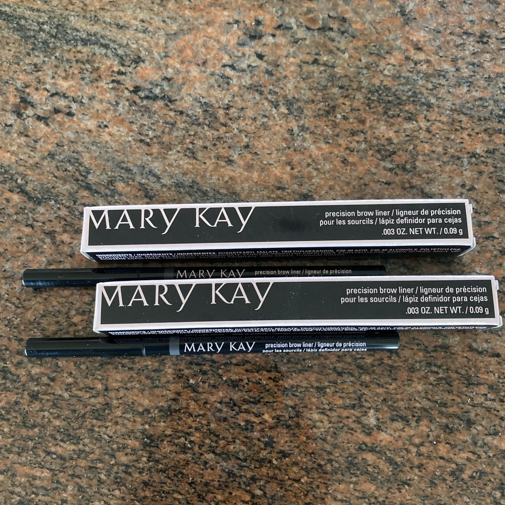 Lot of 2 Mary Kay Precision Brow Liner New Old Stock Black Brown 127615 In Box